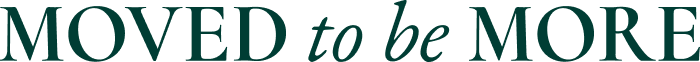 Moved to be More, stylized text on 1 line