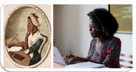 Two black women writing