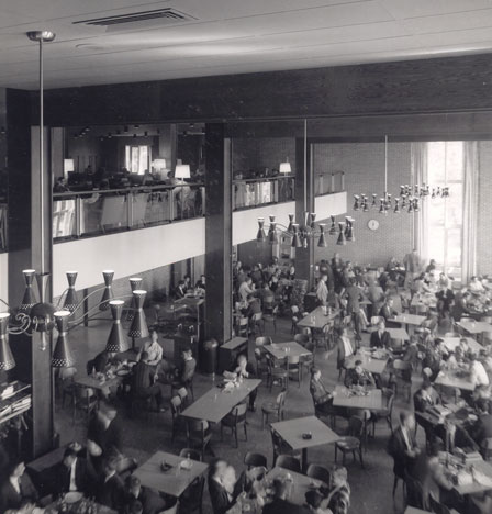 Andrew White Student Center Cafeteria in the late 1970s
