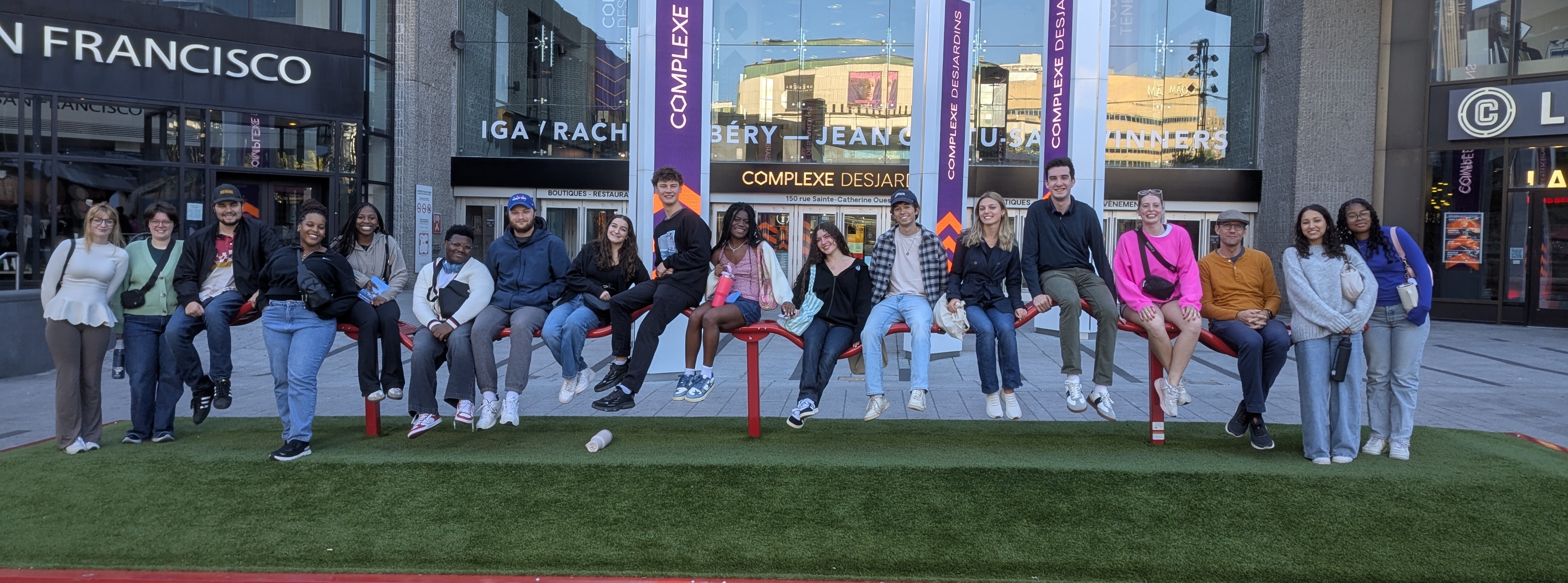 students posing outside