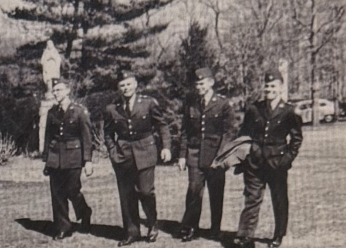 Cadets Approach Alumni Memorial Chapel