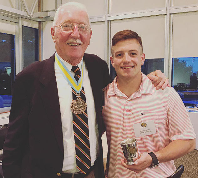 LTC(Ret) Bailey Presents Spirit of 1955 Award to Cadet Jake Shriner