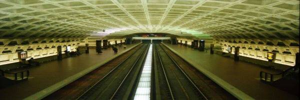 A Washington, D.C. subway station at night