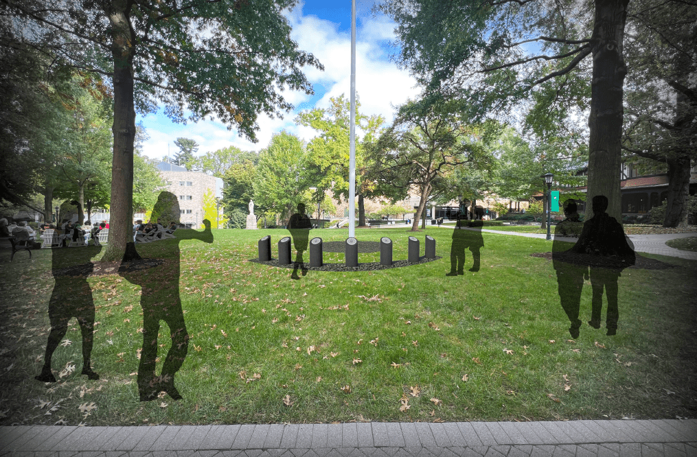 Daytime rendering of the Veterans Plaza