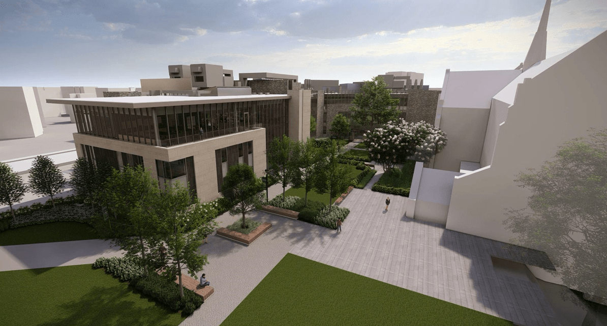 Rendering of the exterior expansion of Donnelly Science Center