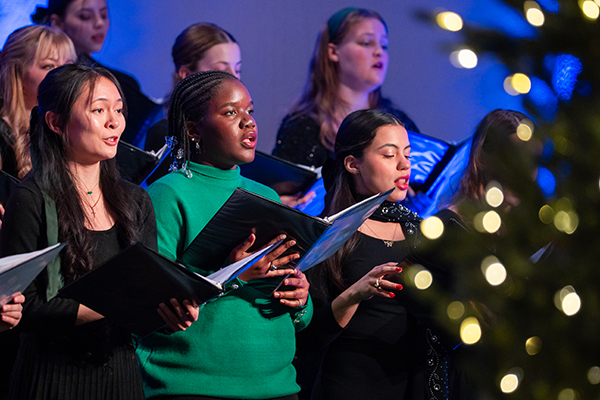 Chapel Choir singing during Lessons and Carols 2024