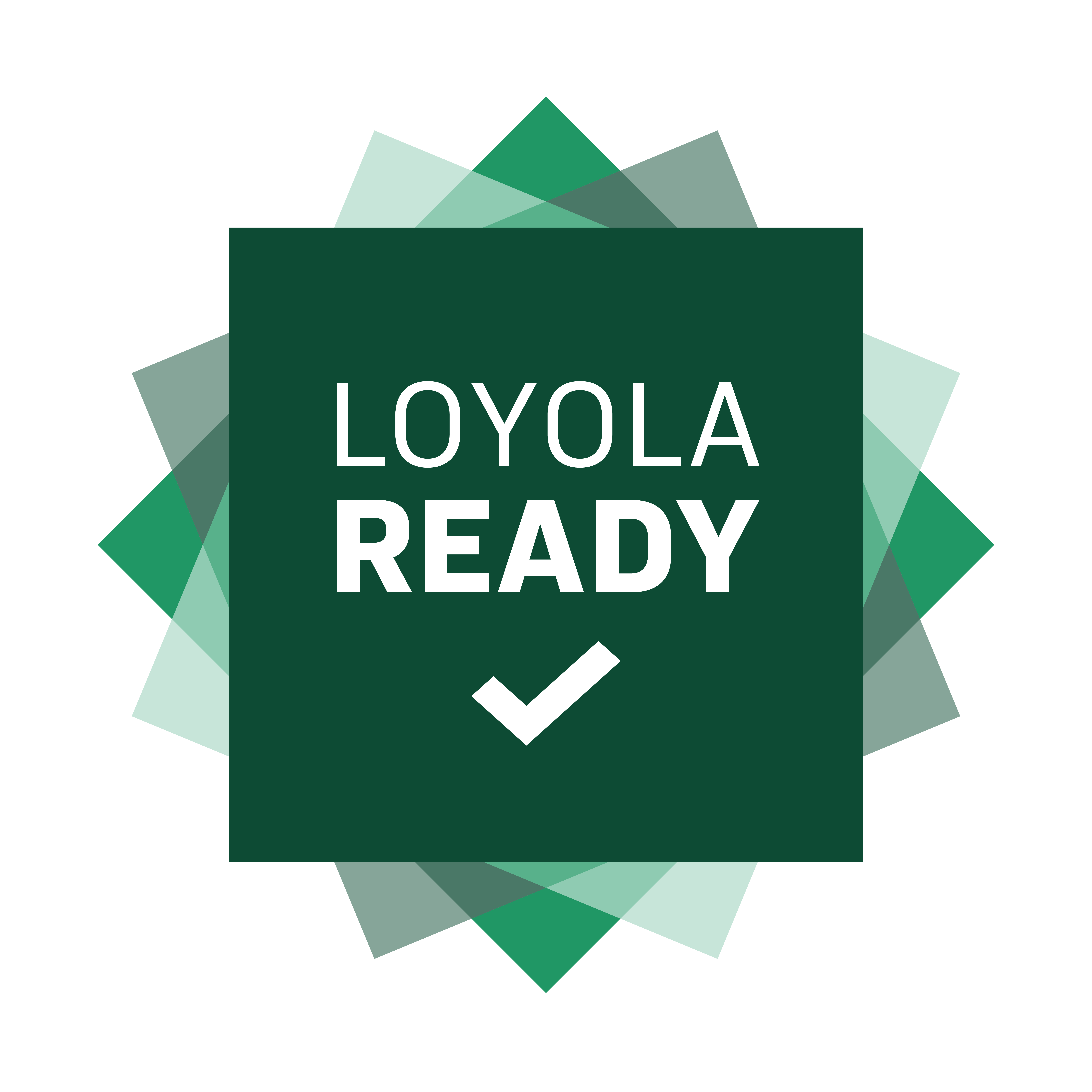 Loyola Ready Logo - green overlapping squares