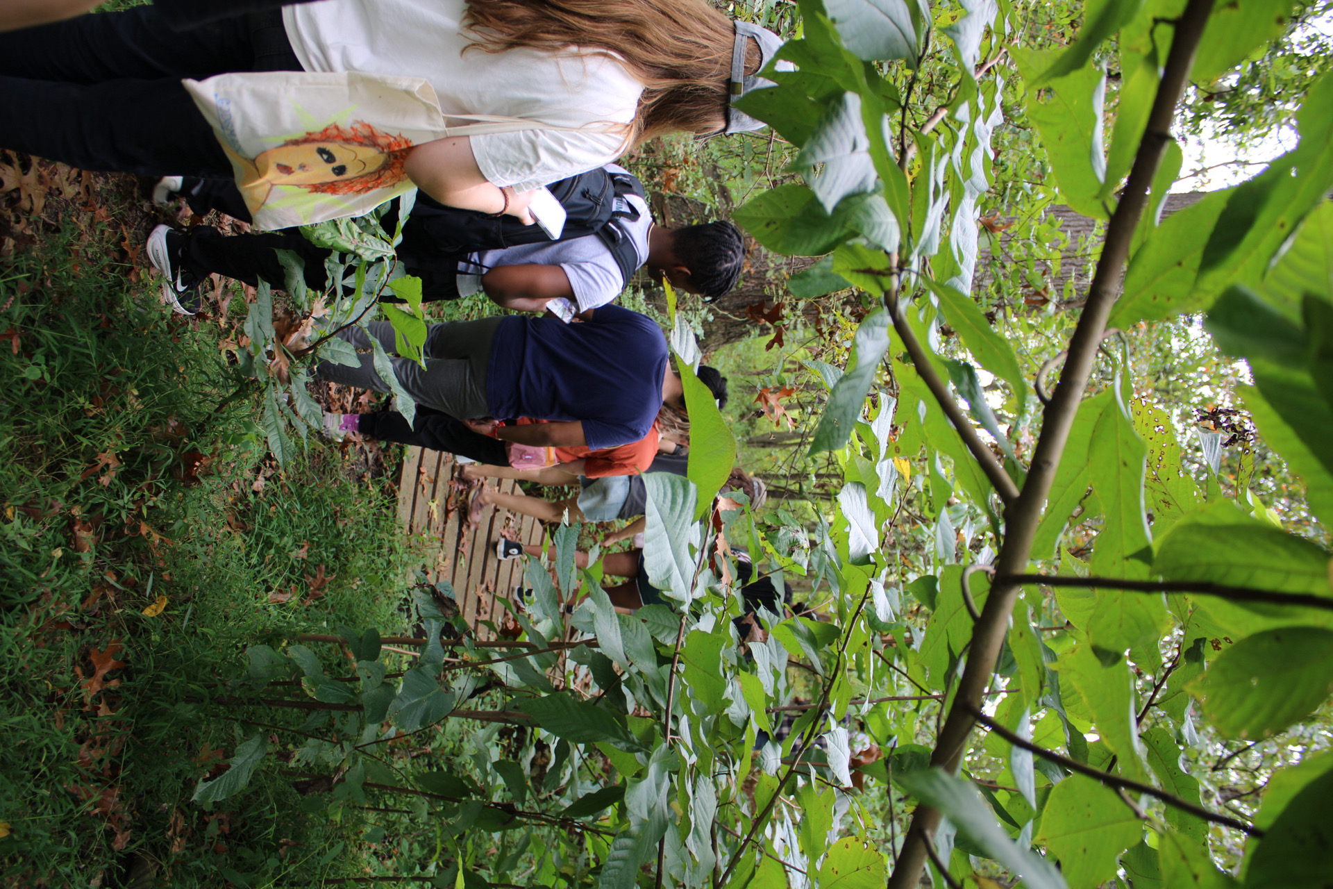 Students walking in Oxbow Farms
