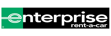 The Enterprise rent-a-car logo. The first "e" in Enterprise is highlighted green and the rest of the text is white on a black background