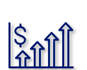 Clipart image of bar graph with arrows and a dollar sign