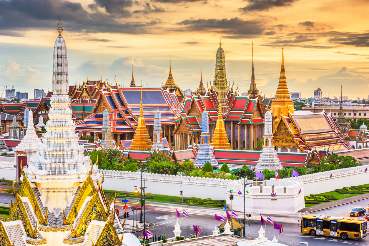 Wat Arun temple Bangkok during sunset in Thailand