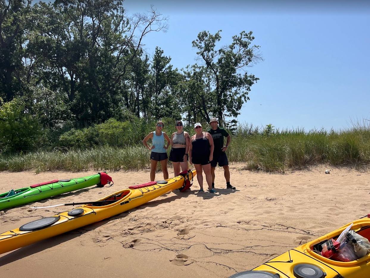 Loyola employees kayaking