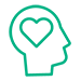 Emotional icon: heart in head