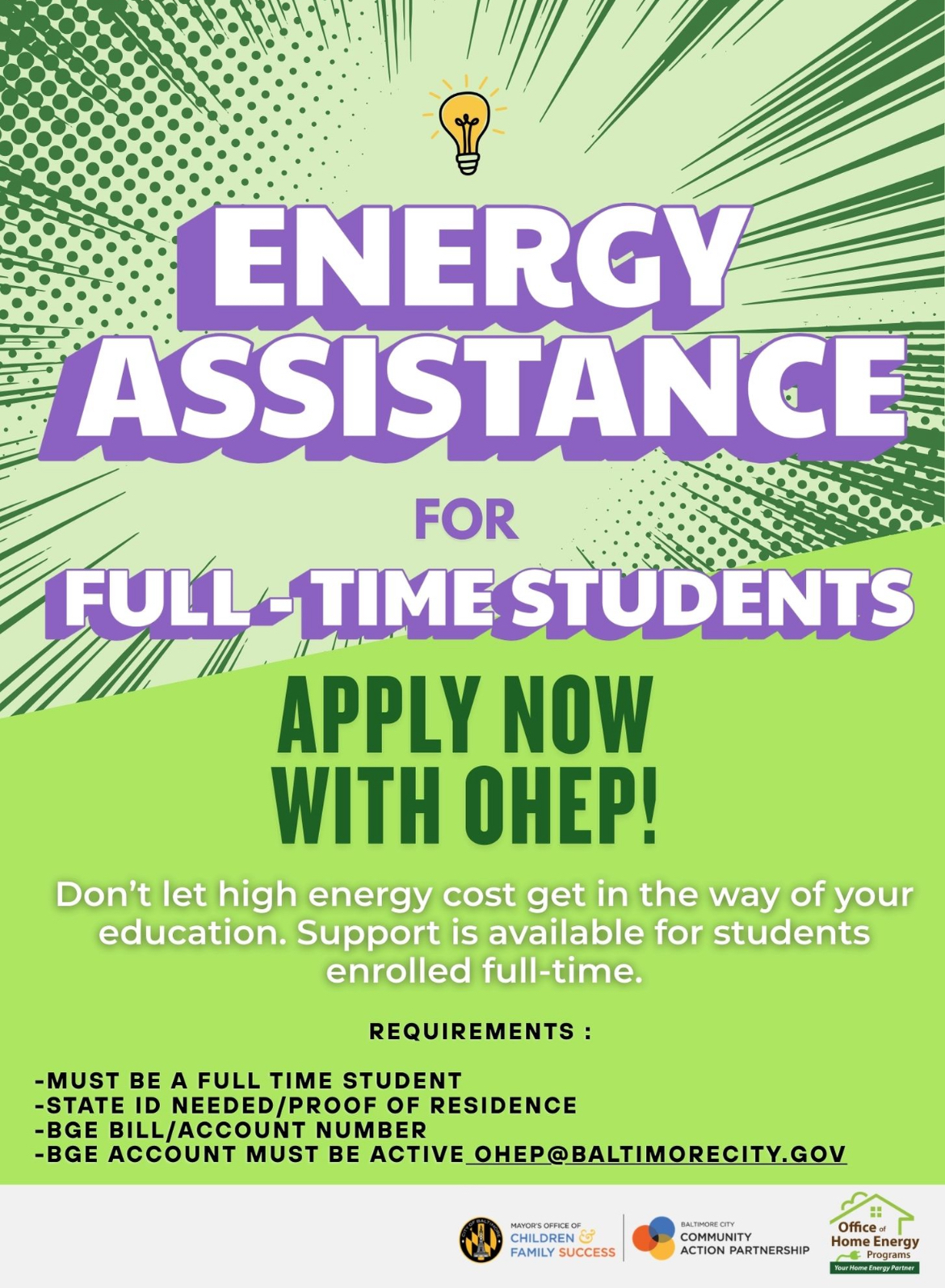 Energy Assistance for College Students! 