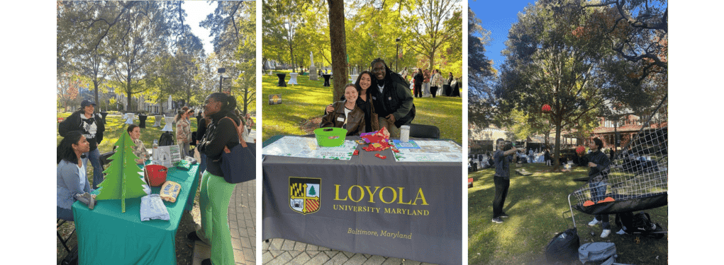 Several photos of students attending the Leadership Fair on the quad