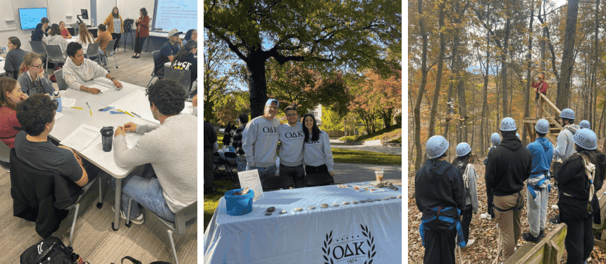 Photos of students at different leadership events