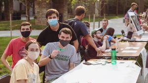 Environmental students at a tabling event