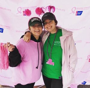 Two students at the Race for the Cure.