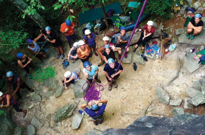 Students on a climbing trip.