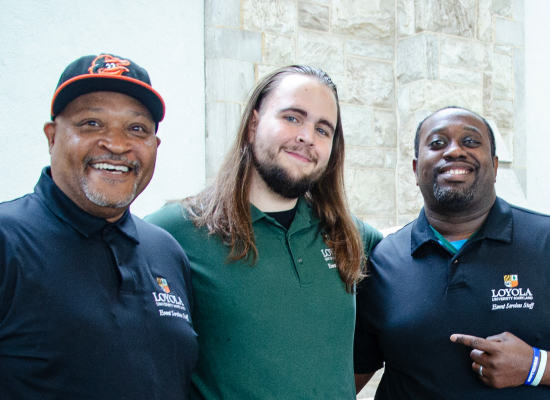 Jason Virts, ’26, (center), David Howard (left) and Aaron Lassiter (right)