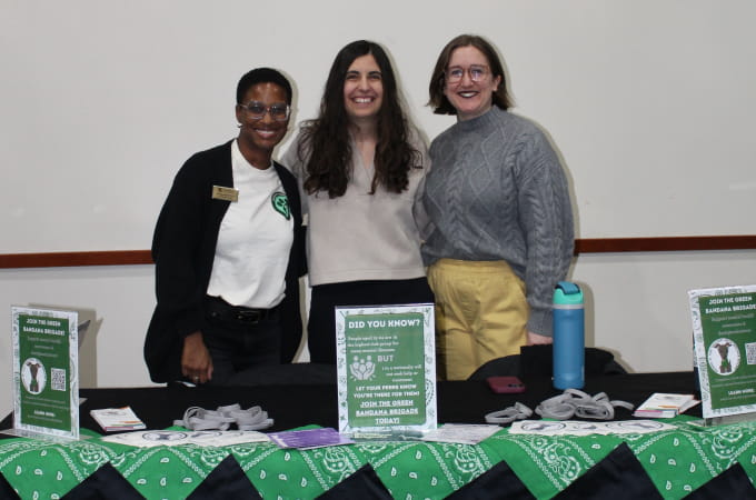 Counselors posing for a photo at a counseling center event