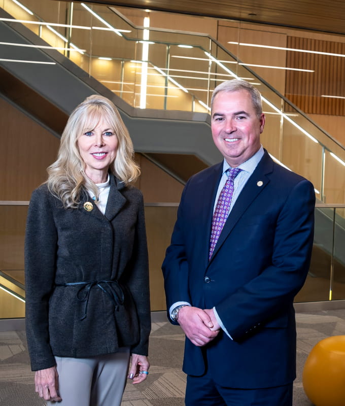 Susan Bloomfield, MBA and President Terrance M. Sawyer, J.D.