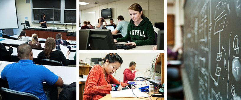 Collage of students in math, computer science, statistics, and physics classes