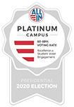 Platinum Campus Seal for Loyola's 2020 Election 80-89% Voting Rate 