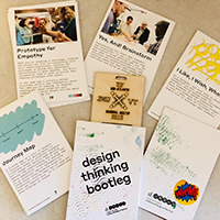 Assorted leaflets on design thinking