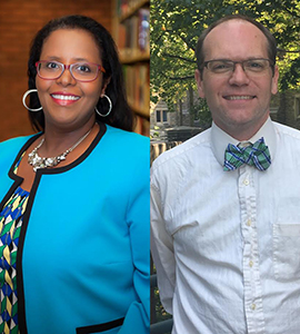 Afra Hersi, Ph.D., associate professor of Literacy Education and chair of the Teacher Education Department, and Tim Clark, Ph.D., assistant professor of mathematics and statistics