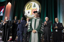 Loyola’s 25th president, Terrence M. Sawyer, J.D., at the Inauguration Convocation
